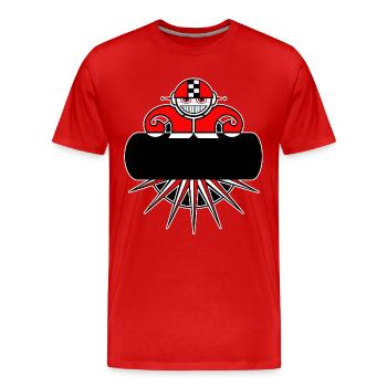Anpassbarer stilisierter Roboter - Männer Premium Bio T-Shirt - Rot - Vorne - Damien (186cm)