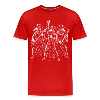 Illustration du groupe de médecin de la peste sombre - T-shirt bio Premium Homme - rouge - Devant - Damien (186cm)
