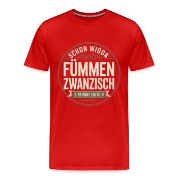 Widda Fümmen Zwanzisch fête déjà ses 50 ans - T-shirt bio Premium Homme - rouge - Devant - Damien (186cm)