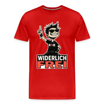 Le punk rebelle est dégoûtant de liberté - T-shirt bio Premium Homme - rouge - Devant - Damien (186cm)