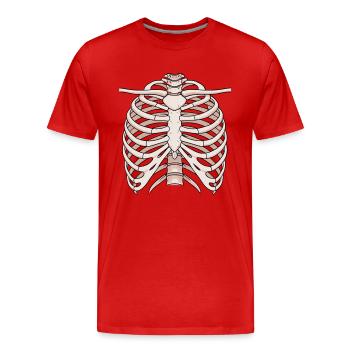 Anatomisches Brustbein und Rippenstruktur - Männer Premium Bio T-Shirt - Rot - Vorne - Damien (186cm)