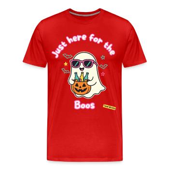 Doux fantôme Halloween avec des boissons - T-shirt bio Premium Homme - rouge - Devant - Damien (186cm)