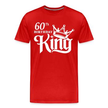 60th birthday king - Men's Premium Organic T-Shirt - red - Front - Damien (186cm)