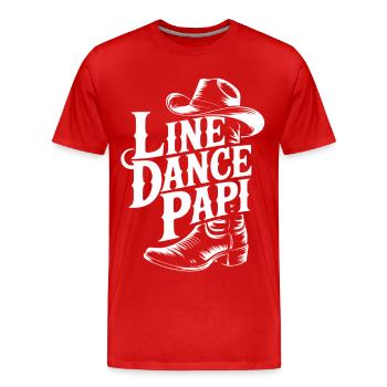 Western Country Style Line Dance Grand-père - T-shirt bio Premium Homme - rouge - Devant - Damien (186cm)