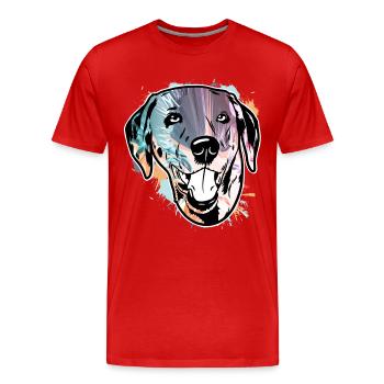 Dalmatian - Men's Premium Organic T-Shirt - red - Front - Damien (186cm)