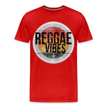 Reggae Vibes Retro Design - Männer Premium Bio T-Shirt - Rot - Vorne - Damien (186cm)