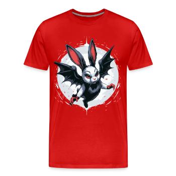 Lapin Noir Vampire Crête Vampire Vampire - T-shirt bio Premium Homme - rouge - Devant - Damien (186cm)
