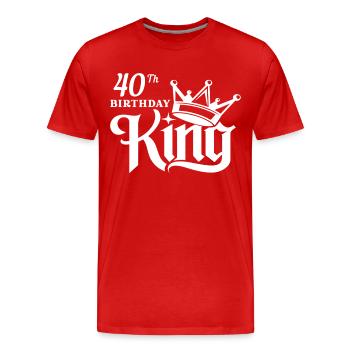 40th birthday king - Men's Premium Organic T-Shirt - red - Front - Damien (186cm)