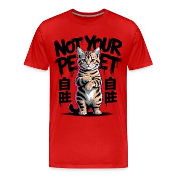 Nicht Ihre Hauskatze - Männer Premium Bio T-Shirt - Rot - Vorne - Damien (186cm)