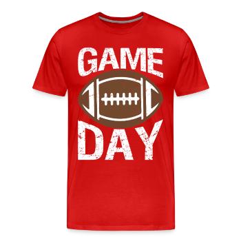 Jour de match Saison de football Football Gold Vibes - T-shirt bio Premium Homme - rouge - Devant - Damien (186cm)