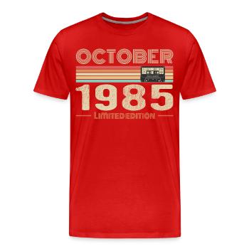 Geburtstag Oktober 1985 - Männer Premium Bio T-Shirt - Rot - Vorne - Damien (186cm)