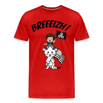 Brittany Breizh Hermine Breton Kind Gwenn ha Du - Männer Premium Bio T-Shirt - Rot - Vorne - Damien (186cm)