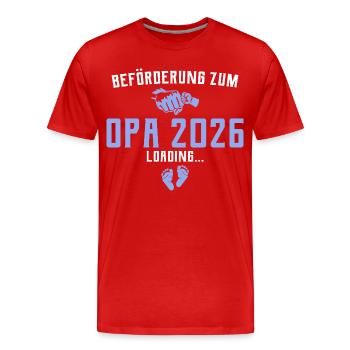 Beförderung zum Opa 2026 loading - Männer Premium Bio T-Shirt - Rot - Vorne - Damien (186cm)