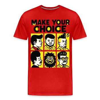 Choix de la coiffure - T-shirt bio Premium Homme - rouge - Devant - Damien (186cm)