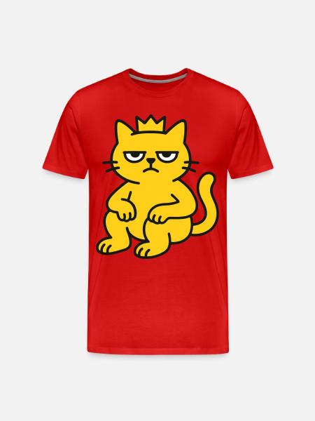 Cat King - Men's Premium Organic T-Shirt - red