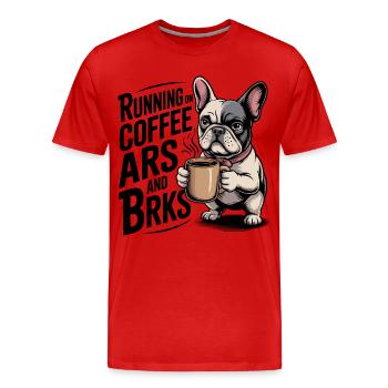 Courir sur le café et les écorces - T-shirt bio Premium Homme - rouge - Devant - Damien (186cm)