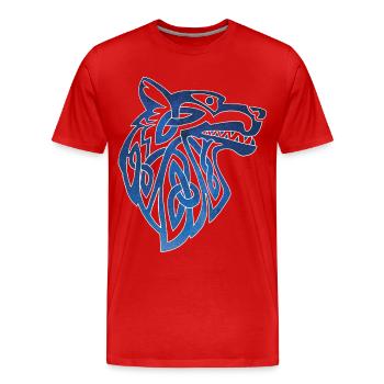 Wikingerwolf und Sternenhimmel - Männer Premium Bio T-Shirt - Rot - Vorne - Damien (186cm)