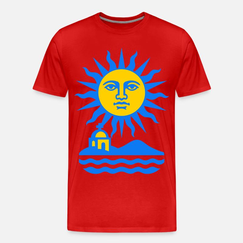 Greece Sun Art - Männer Premium Bio T-Shirt - Rot