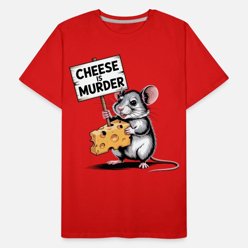 Cheese Is Murder Mouse Men's Premium Organic T-Shirt