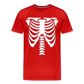 Skelett-Torso - Männer Premium Bio T-Shirt - Rot - Vorne - Damien (186cm)