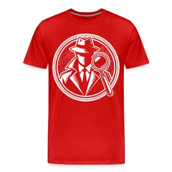 Detective Design – In search of clues with a magnifying glass - Men's Premium Organic T-Shirt - red - Front - Damien (186cm)