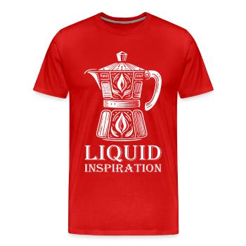 Kaffeekanne Design – Liquid Inspiration - Männer Premium Bio T-Shirt - Rot - Vorne - Damien (186cm)