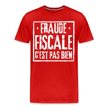 STEUERBETRUG IST NICHT GUT - Männer Premium Bio T-Shirt - Rot - Vorne - Damien (186cm)
