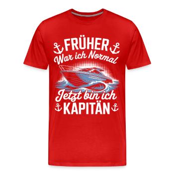Captain - skipper - Men's Premium Organic T-Shirt - red - Front - Damien (186cm)