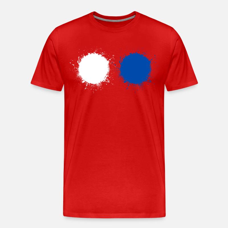 Weiß Blau - Männer Premium Bio T-Shirt - Rot