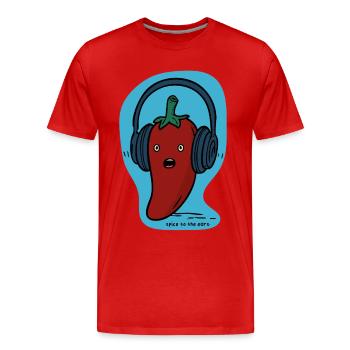 Spice to the Ears | Funny Spicy Audiobook - Männer Premium Bio T-Shirt - Rot - Vorne - Damien (186cm)