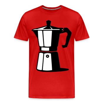 Cafetière à expresso - T-shirt bio Premium Homme - rouge - Devant - Damien (186cm)