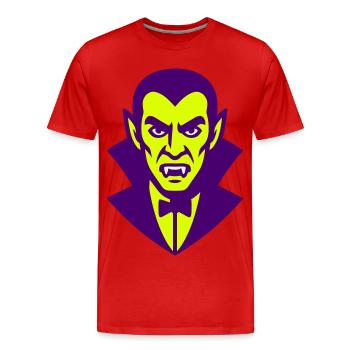 Dracula Illustration - Männer Premium Bio T-Shirt - Rot - Vorne - Damien (186cm)