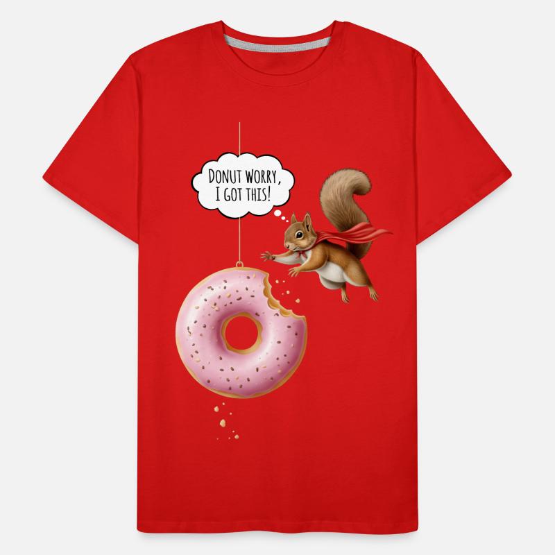 Cute squirrels with donut Men's Premium Organic T-Shirt
