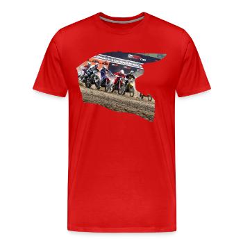 Motocross Helmet coloured design - 1 - Men's Premium Organic T-Shirt - red - Front - Damien (186cm)