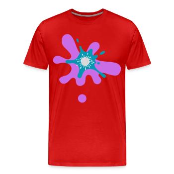 Abstrakter Farbspritzer Druck - Männer Premium Bio T-Shirt - Rot - Vorne - Damien (186cm)