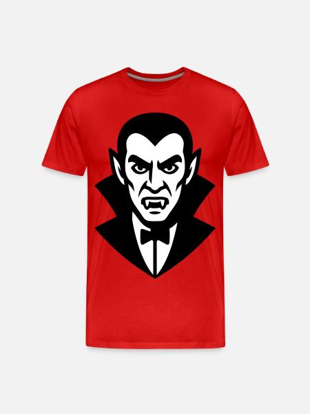 Vampire Portrait Illustration - Men's Premium Organic T-Shirt - red