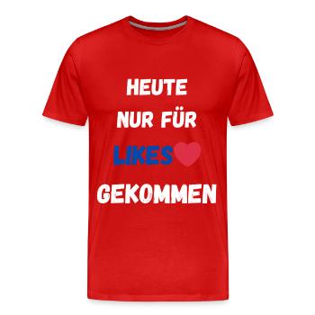 Likes Social Media - Men's Premium Organic T-Shirt - red - Front - Damien (186cm)