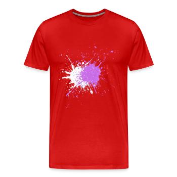 Aquarellartige Farbspritzer - Männer Premium Bio T-Shirt - Rot - Vorne - Damien (186cm)