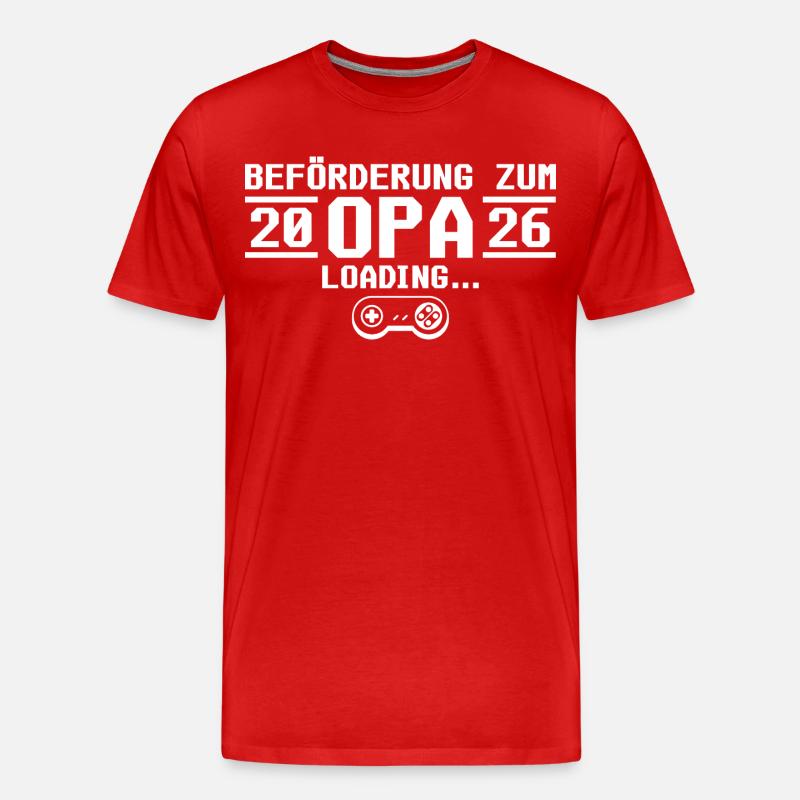 Werdender Opa 2026 loading - Großvater - Männer Premium Bio T-Shirt - Rot