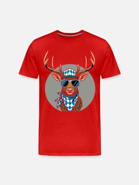 Alpen Hirsch Servus Hirschgeantler Tracht Oktober - Men's Premium Organic T-Shirt - red