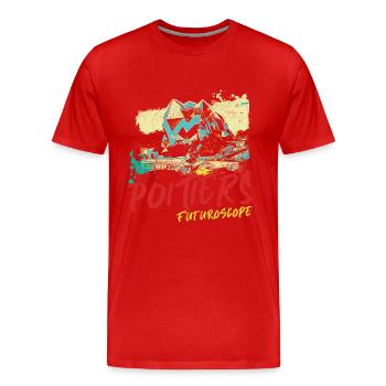 Poitiers seen from FuturoScope - Men's Premium Organic T-Shirt - red - Front - Damien (186cm)