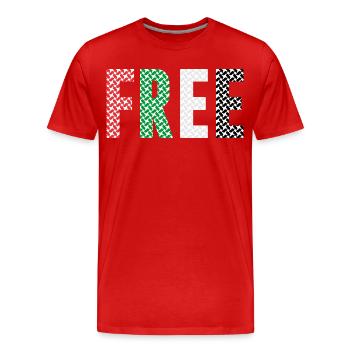 Palestine libre - T-shirt bio Premium Homme - rouge - Devant - Damien (186cm)