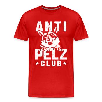 Protection des animaux CLUB ANTI FOURRURE Anti Fourrure Drôle - T-shirt bio Premium Homme - rouge - Devant - Damien (186cm)