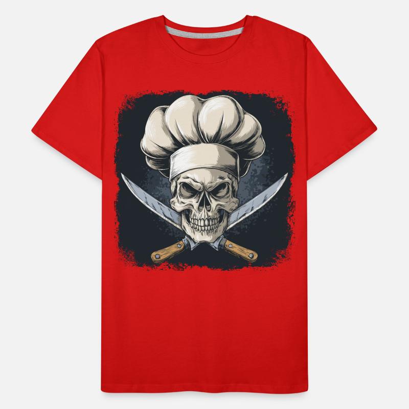 Skull with chef's hat Men's Premium Organic T-Shirt