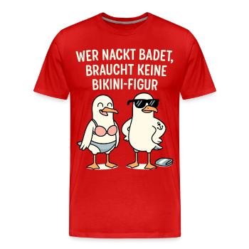 Nu Bain Bikini Figure Dire - T-shirt bio Premium Homme - rouge - Devant - Damien (186cm)