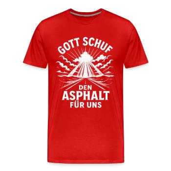 Dieu a créé l’asphalte - T-shirt bio Premium Homme - rouge - Devant - Damien (186cm)