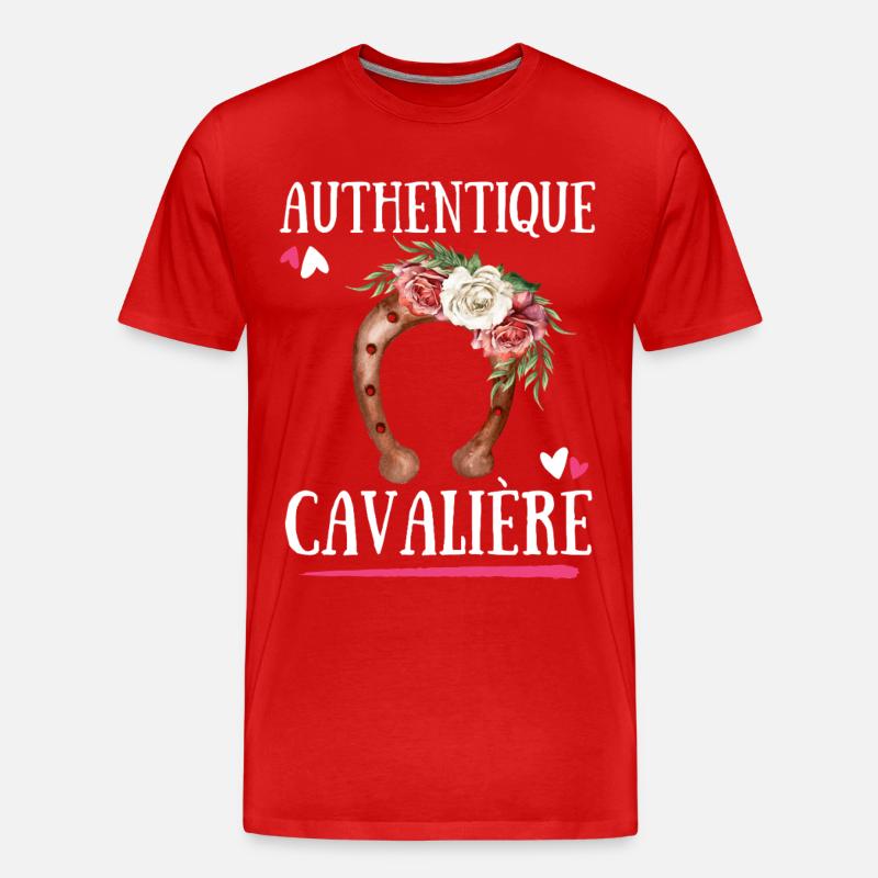 Authentischer Cavaliere - Männer Premium Bio T-Shirt - Rot
