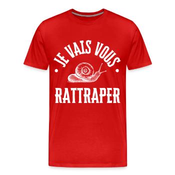 Snail I'll catch you - Men's Premium Organic T-Shirt - red - Front - Damien (186cm)