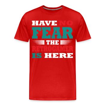 Have no Fear the Retrogamer is here Outfit - Men's Premium Organic T-Shirt - red - Front - Damien (186cm)