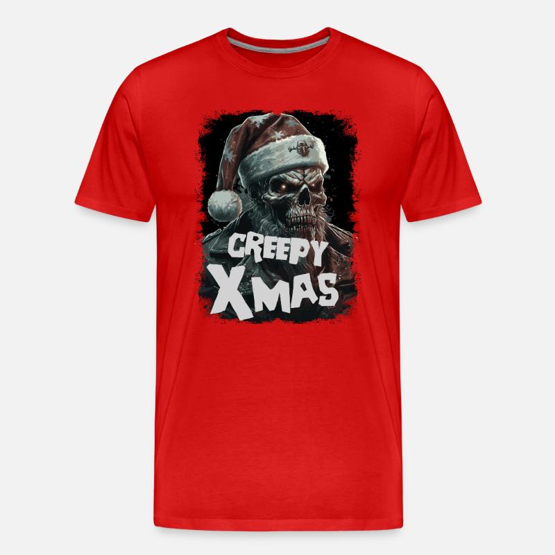 Zombie mit Weihnachtsmütze - Männer Premium Bio T-Shirt - Rot